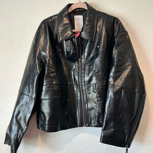 Women's Black Faux Leather Jacket